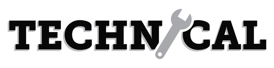 Fototapeta premium Technical Word Art for Maintenance and Repair Industry | Wrench Clip Art for Instruction Manuals and Other Resources | Automotive Industry Icons