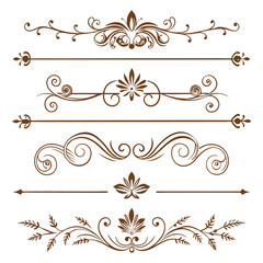 calligraphic dividers decorative retro page divider