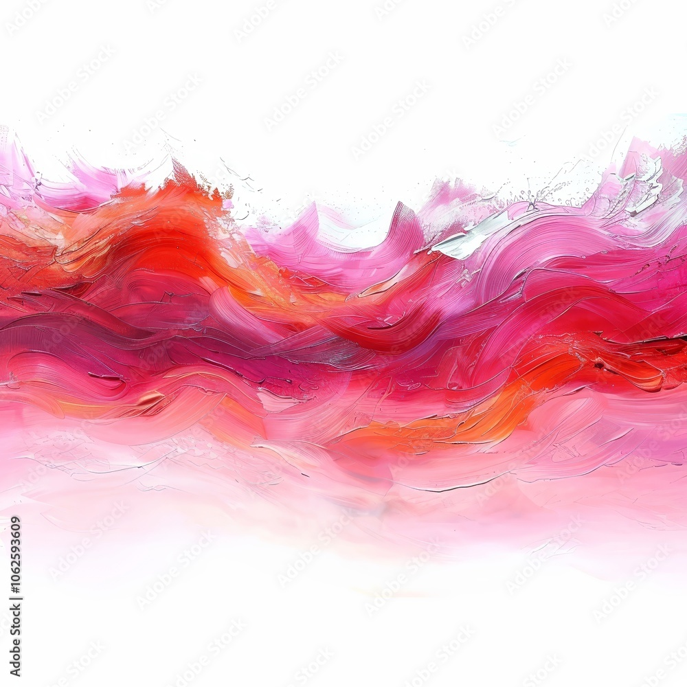 Poster vibrant hues of pink and orange flow together, creating an abstract wave design that captivates the 