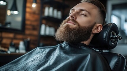 Personal care: client is with the master in barbershop, highlighting meticulous process of grooming and styling, reflecting experience of receiving professional service in a refined setting.