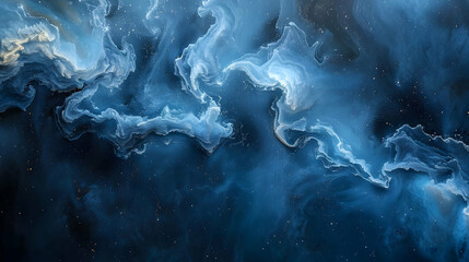 Abstract Blue Nebula Background Animation - 4K