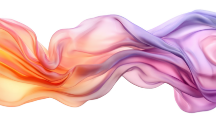 flowing silk fabric creates graceful motion in abstract design, showcasing soft hues of orange, pink, and purple. delicate texture evokes sense of elegance and fluidity