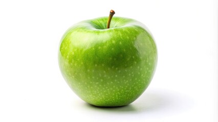 Wide-angle green apple isolated on white background
