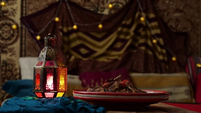 Eid hot meat hot meat in tajine. A traditional Moroccan cuisine