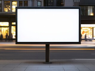 Fototapeta premium A blank billboard in an urban setting, ready for advertisements, showcasing potential for marketing creativity.