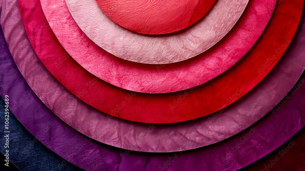 Poster this composition features multiple layers of colorful paper arranged in concentric circles. the vibr