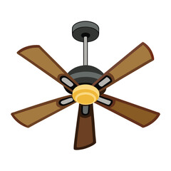 vector ceiling fan on white background