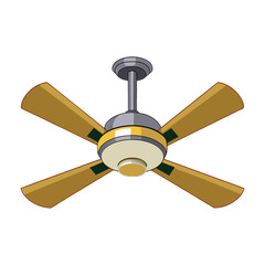 vector ceiling fan on white background