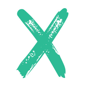 green x geometric figures painted style