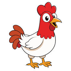 chicken vector on white background