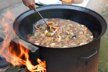 Chinese traditional iron pot stew
