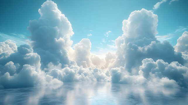Stunning Clouds Reflecting on a Calm Ocean - Nature Background Animation