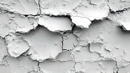 Obraz premium Cracked White Wall Texture Background
