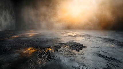 Abstract Foggy Background Animation with Golden Light