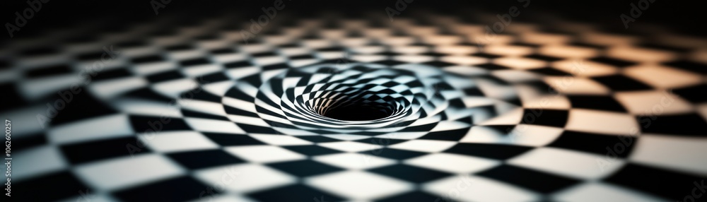 Aufkleber a mesmerizing optical illusion of a black and white spiral pattern creating depth and movement, idea