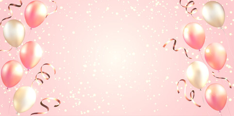 pink balloons and glitter background © fromage