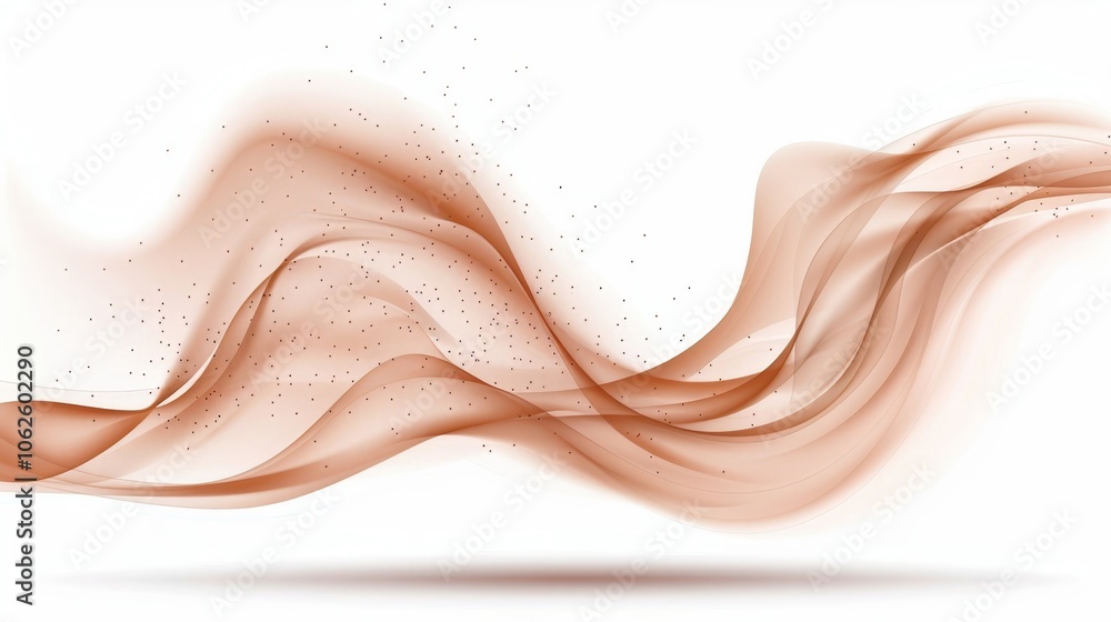 Aufkleber this composition features a gentle, flowing abstract design in warm tones against a pristine white b