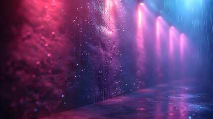 Abstract Neon Lights and Rain Background Animation