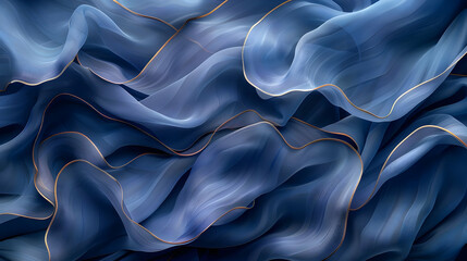 Abstract Blue and Gold Wavy Background Animation