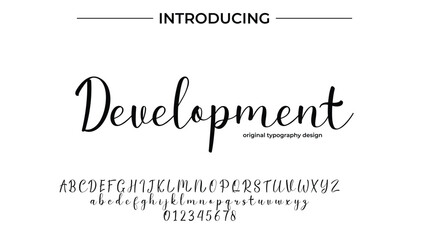 Development Font Stylish brush painted an uppercase vector letters, alphabet, typeface