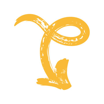 yellow arrow geometric figures painted style