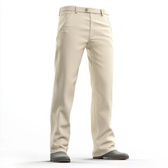 realistic high quality cream pants mockup isolated 