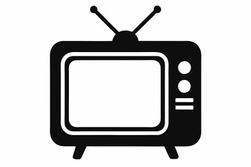 television silhouette vector, tv icon symbol, old television silhouette	
