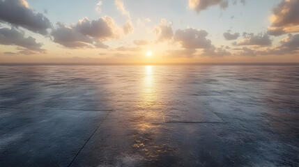 Ocean Sunset -  Sea Water & Dramatic Sky Background Animation