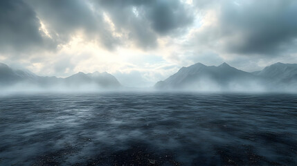 Fototapeta premium Misty Mountain Lake: Stunning Nature Landscape Video Footage