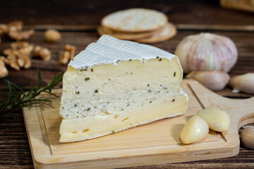 A big block of cheese that everyone likes to eat.