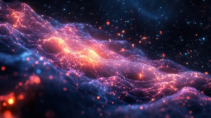 Fototapeta premium Artistic Neural Links Network - Generative Ai