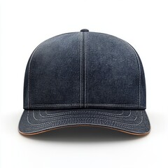 realistic high quality Denim snapback mockup isolated 
