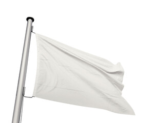 White flag on white background