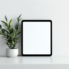 realistic high quality Digital tablet white screen 