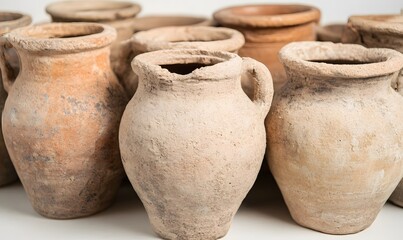 bunch of rough greek amphoras, Generative AI 