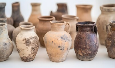 bunch of rough greek amphoras, Generative AI 