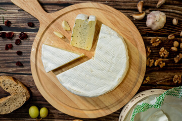 A big block of cheese that everyone likes to eat.