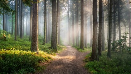Enchanting Foggy Forest Trail