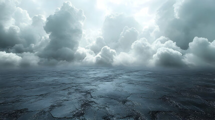 Obraz premium Dark Clouds Above a Crackled Surface - Abstract Background Animation