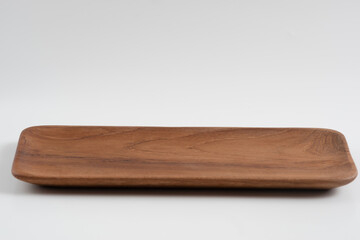 Wooden plate on White Background