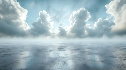 Calm Ocean with Clouds, Digital Sky Background Animation
