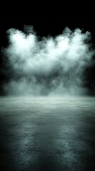 Obraz premium Dramatic Foggy Landscape Background with Concrete Floor