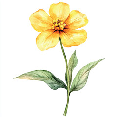 Tickseed flower watercolor clipart illustration