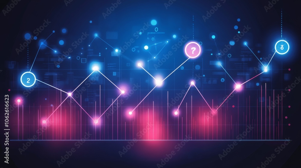 Aufkleber neon graph design on dark background