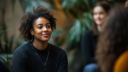 Diversity expert guiding team through cultural awareness exercise, hands-on DEI learning