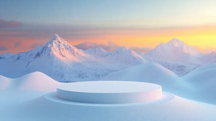 E-commerce display stand winter background exhibition stand