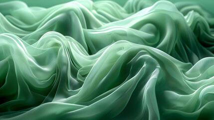 Obraz premium Abstract Green Fabric Waves Background