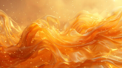 Golden Fabric Waves Abstract Background Animation
