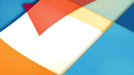 Obraz premium Abstract background featuring geometric shapes in three colors (blue, yellow, and red) creating a visually striking and modern design, geometric shapes, yellow, design