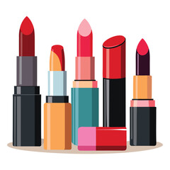 vector collection of lipsticks on white background